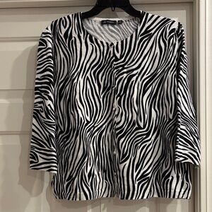 Chico's Black and White Zebra Button Down Shirt